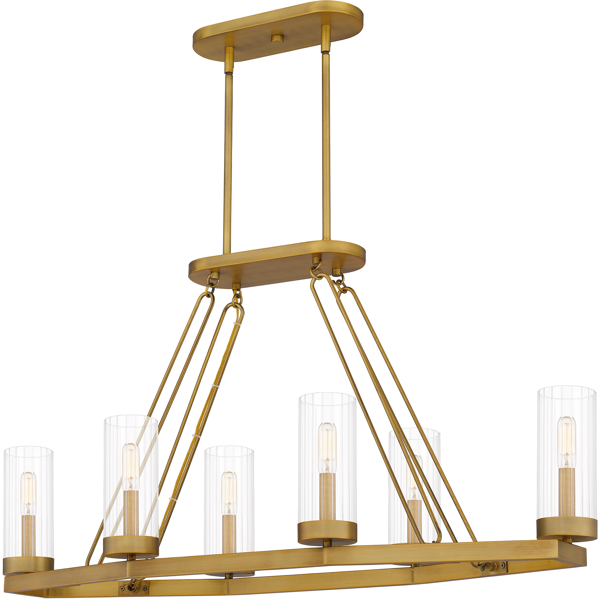 Valens 6 Light 40 inch Aged Brass Island Light Ceiling Light