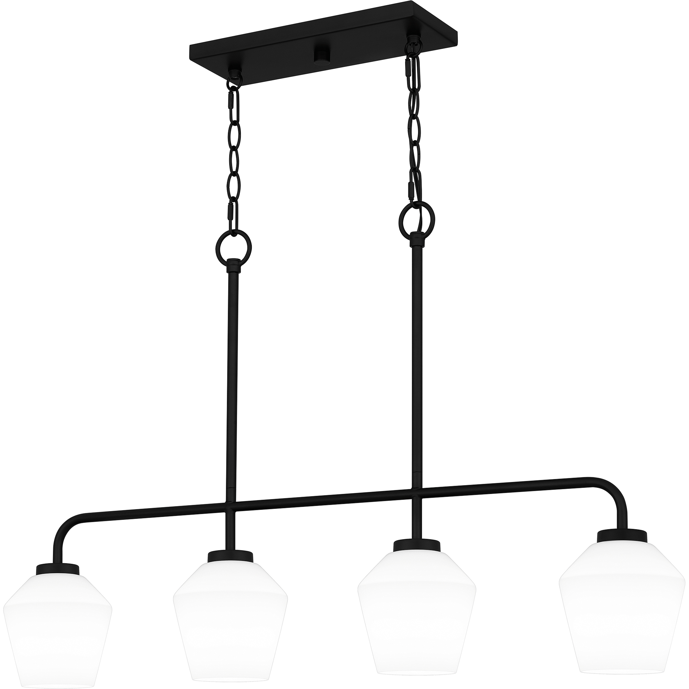 Nielson 4 Light 36 inch Matte Black Island Light Ceiling Light, Medium