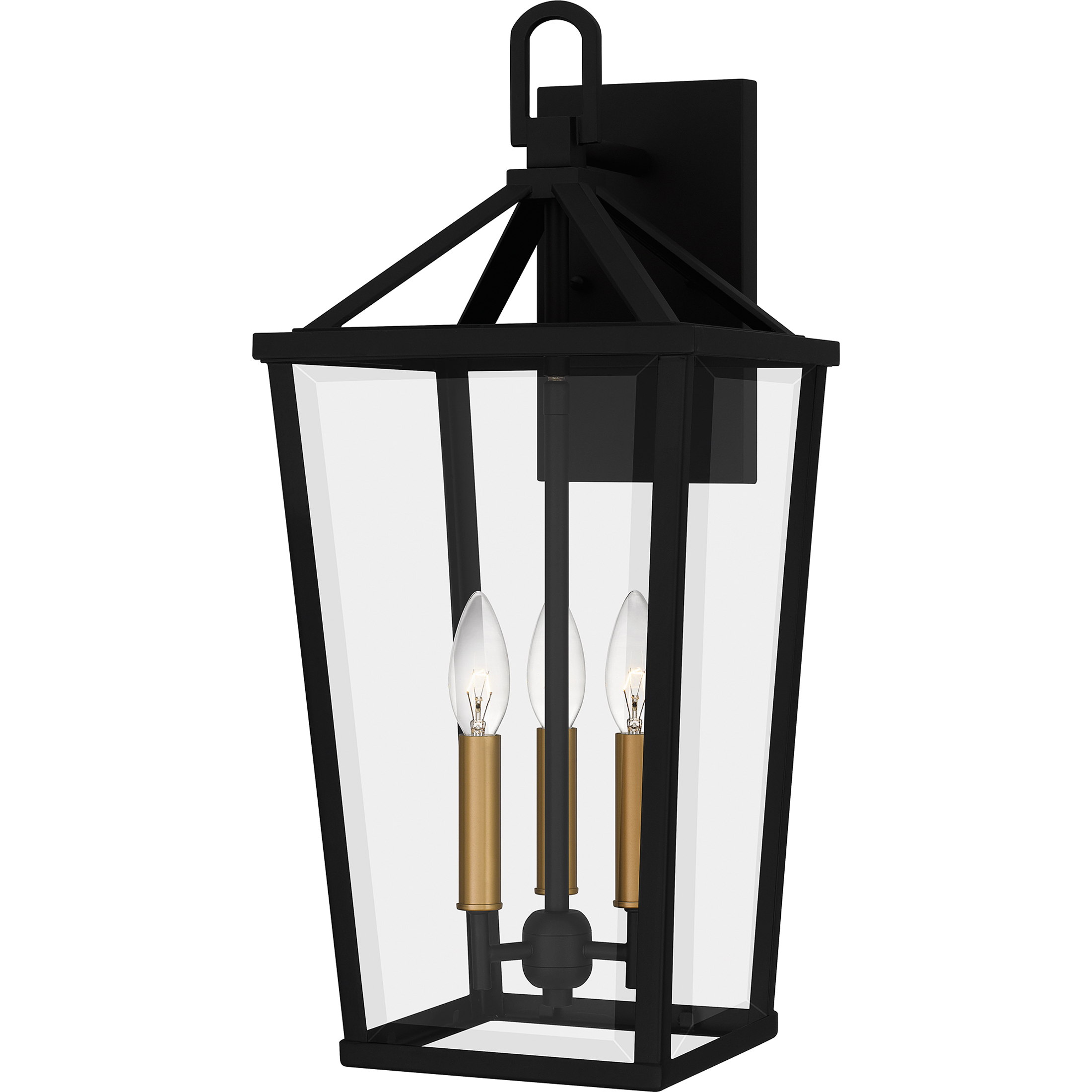 Hull 3 Light 9.5 inch Matte Black Outdoor Lantern, Large