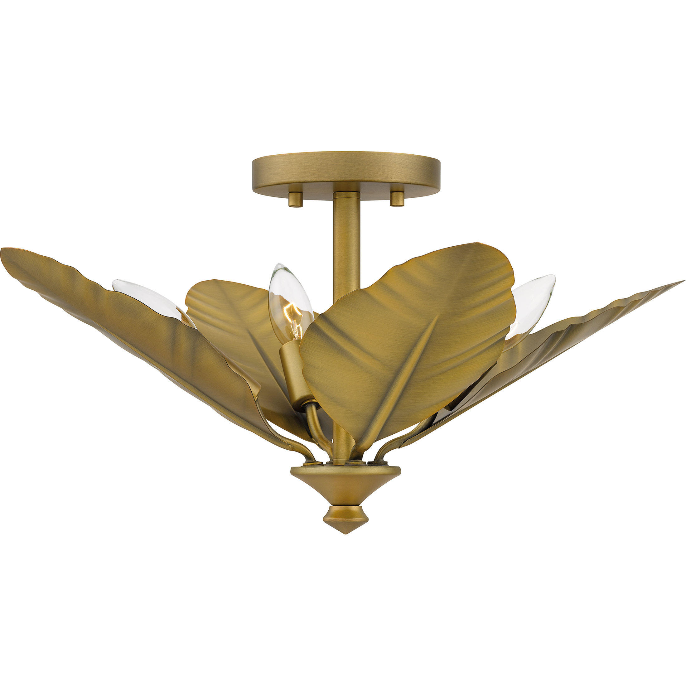 Bayley 4 Light 18.5 inch Aged Brass Semi-Flush Mount Ceiling Light