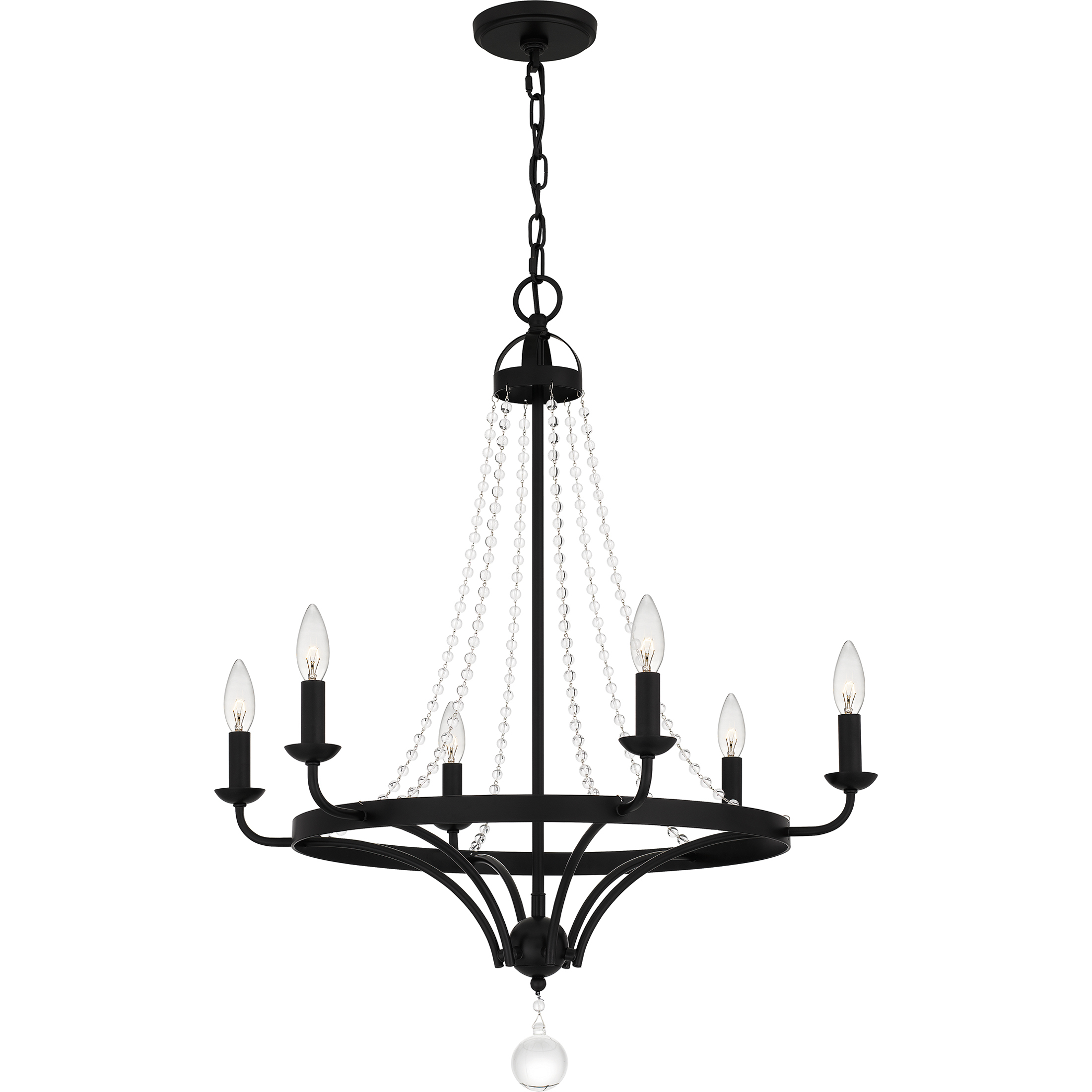 Quoizel ADL5026MBK Adelaide 6 Light 26 inch Matte Black Chandelier