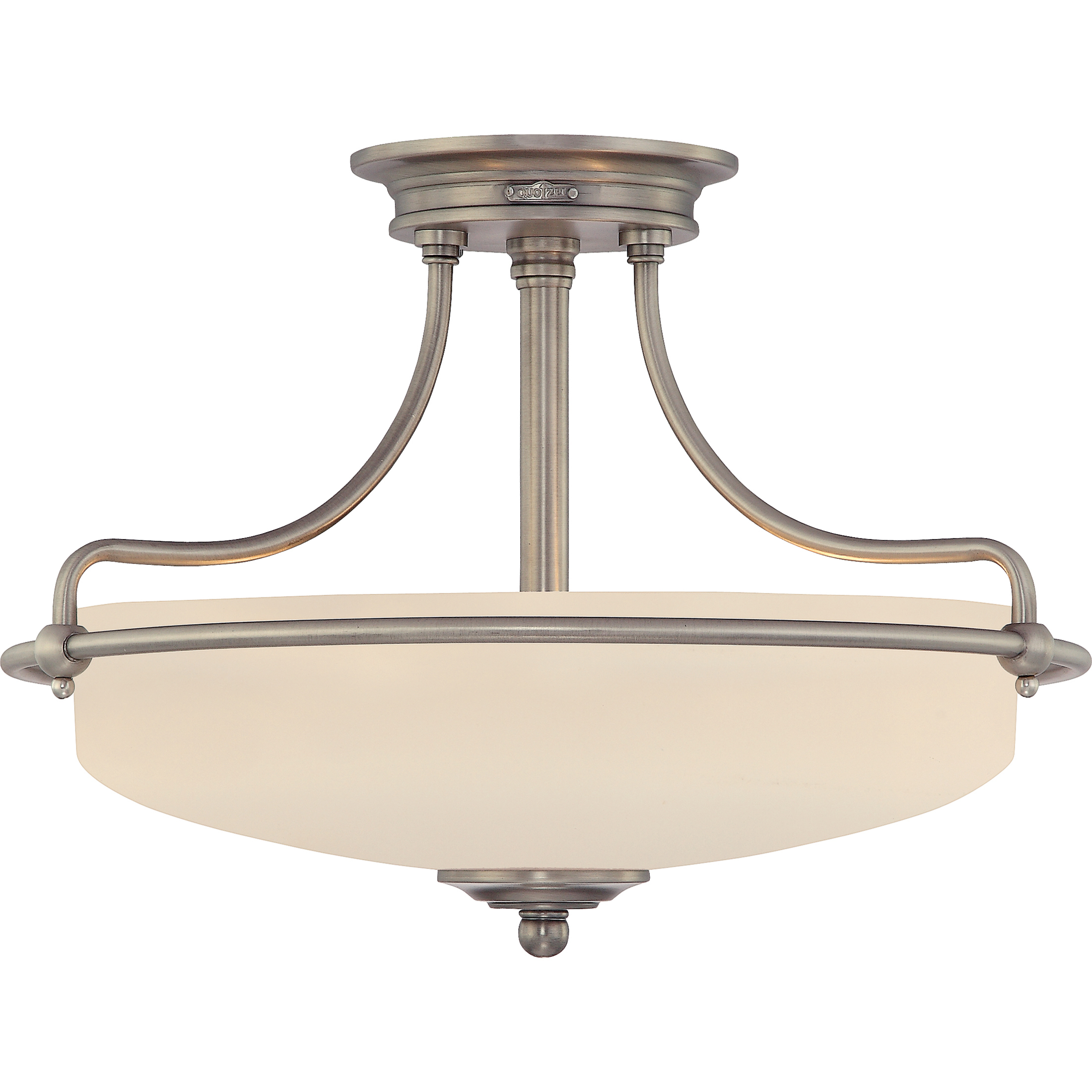 Griffin 3 Light 17 inch Antique Nickel Semi-Flush Mount Ceiling Light