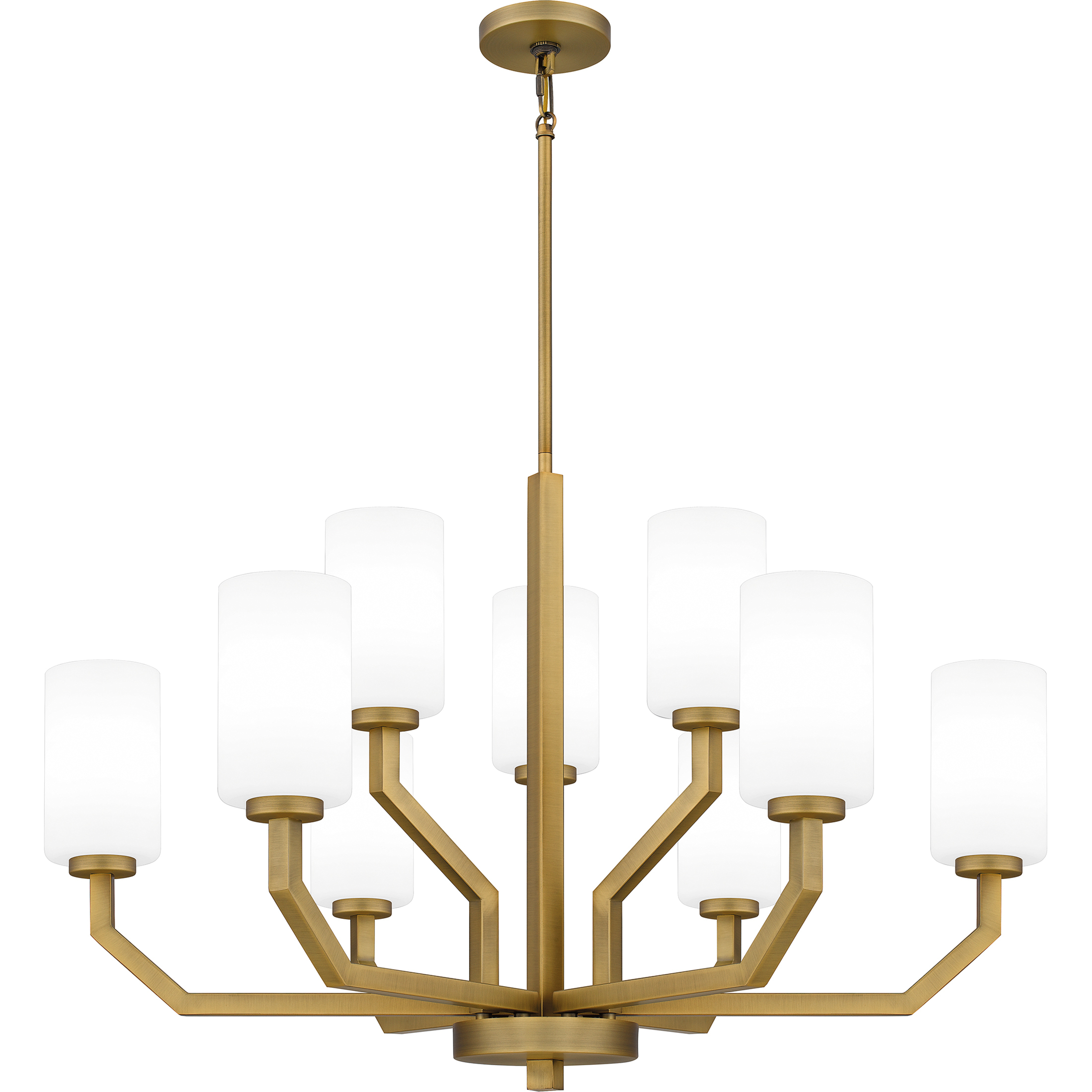 Cavalier 9 Light 34.5 inch Aged Brass Chandelier Ceiling Light