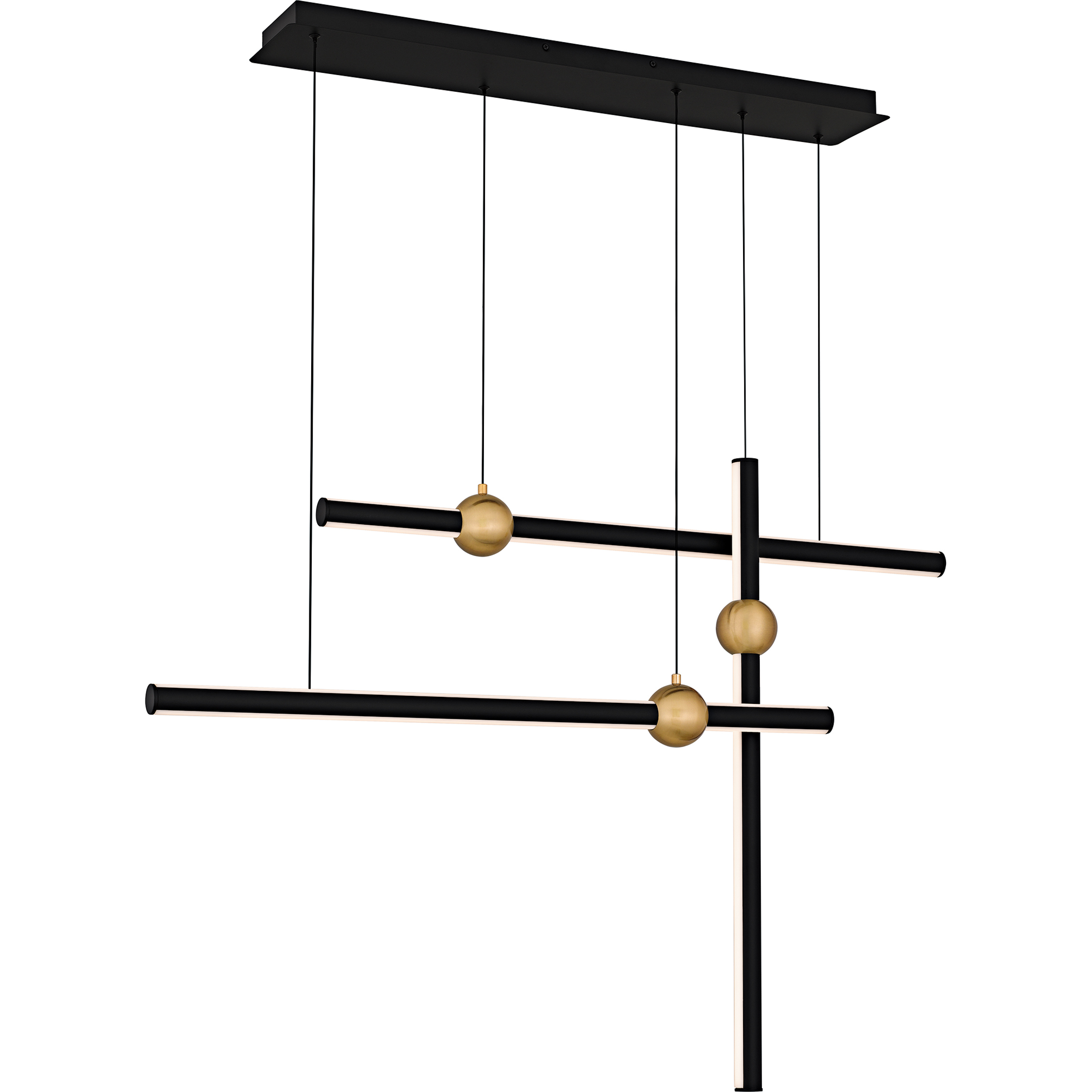 Harvick LED 44.25 inch Matte Black Linear Chandelier Ceiling Light, Medium