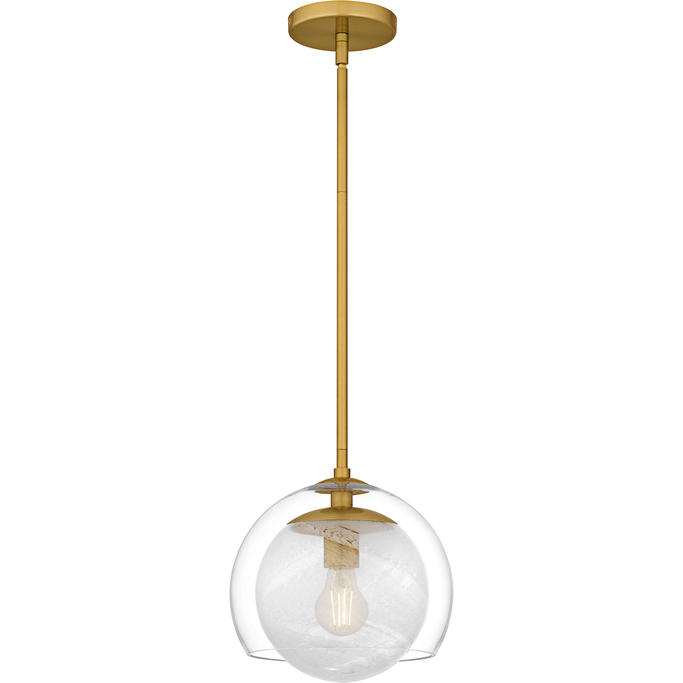 Eslinger 1 Light 10 inch Brushed Gold Mini Pendant Ceiling Light, Small
