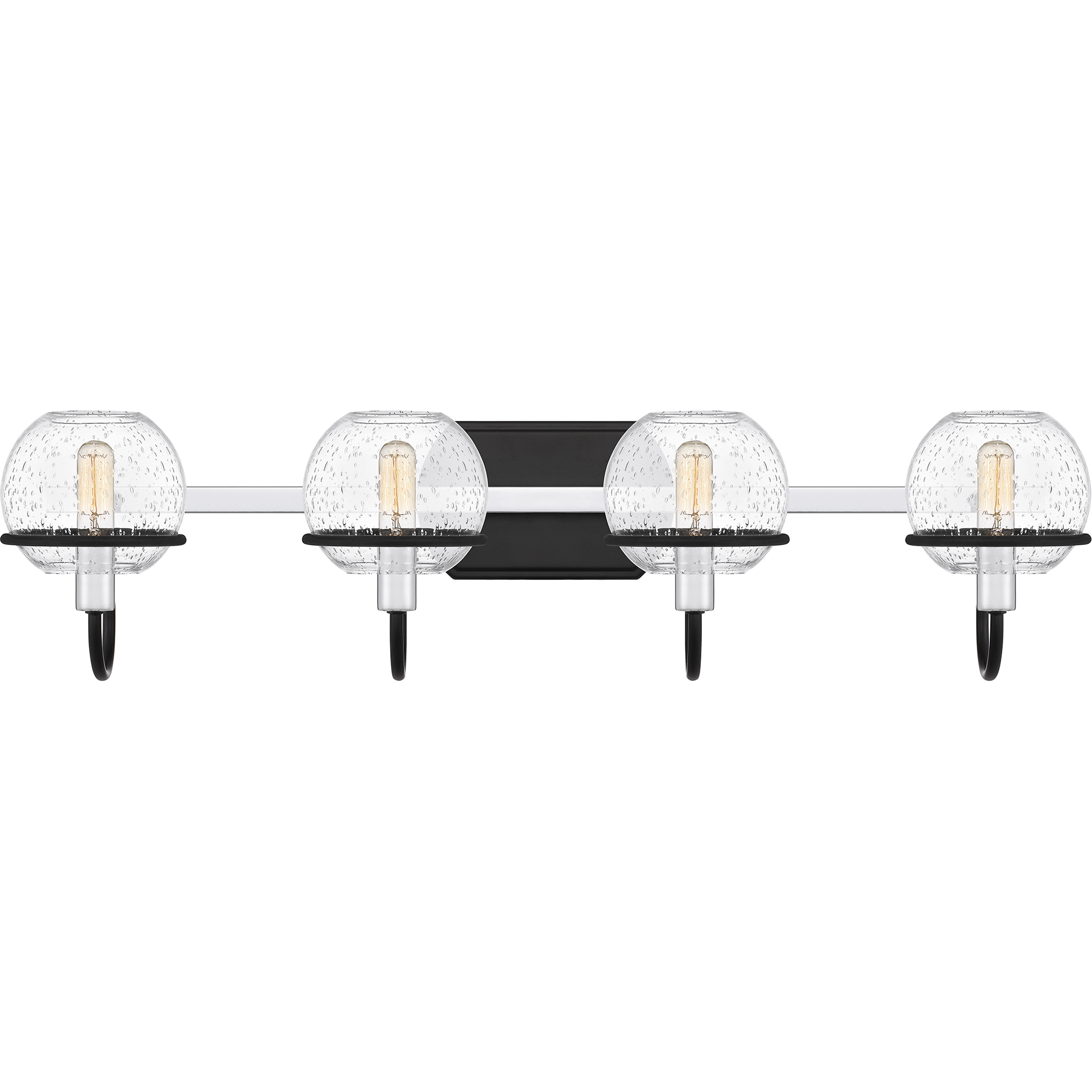 Phoenix 4 Light 30.75 inch Matte Black Bath Light Wall Light, Extra Large