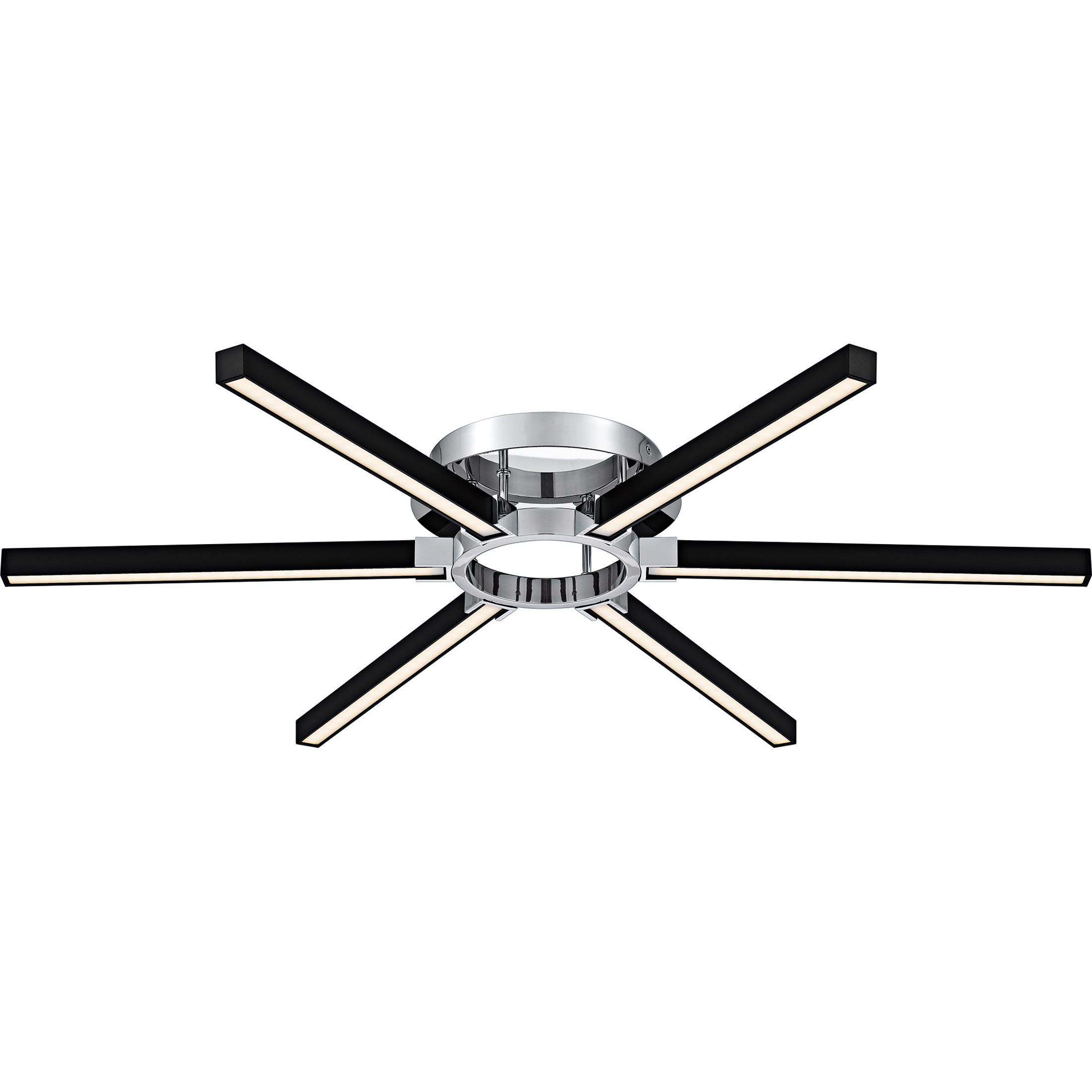 Zealand LED 36 inch Polished Chrome Semi-Flush Mount Ceiling Light, Extra Large