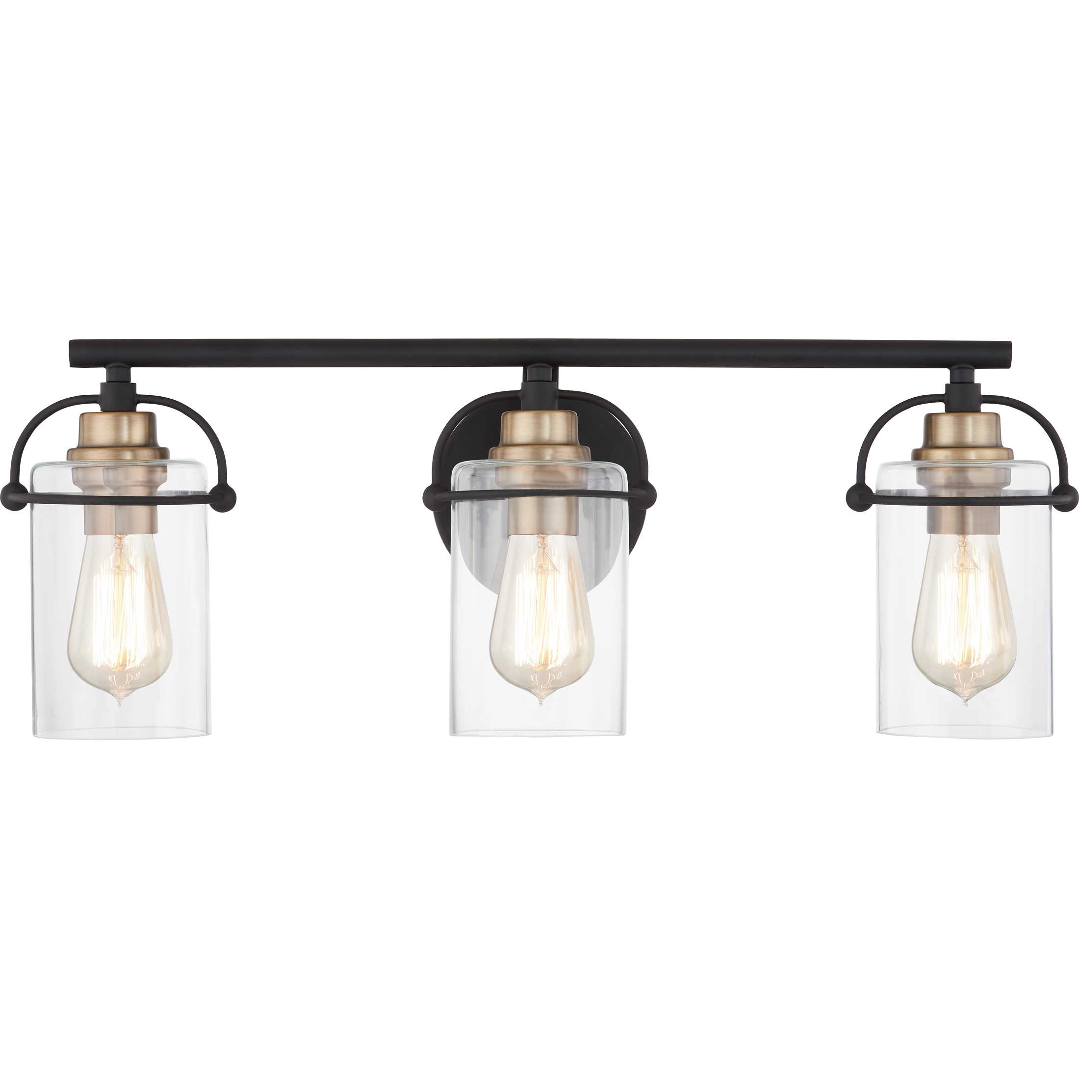 Emerson 3 Light 24 inch Matte Black Bath Light Wall Light, Large