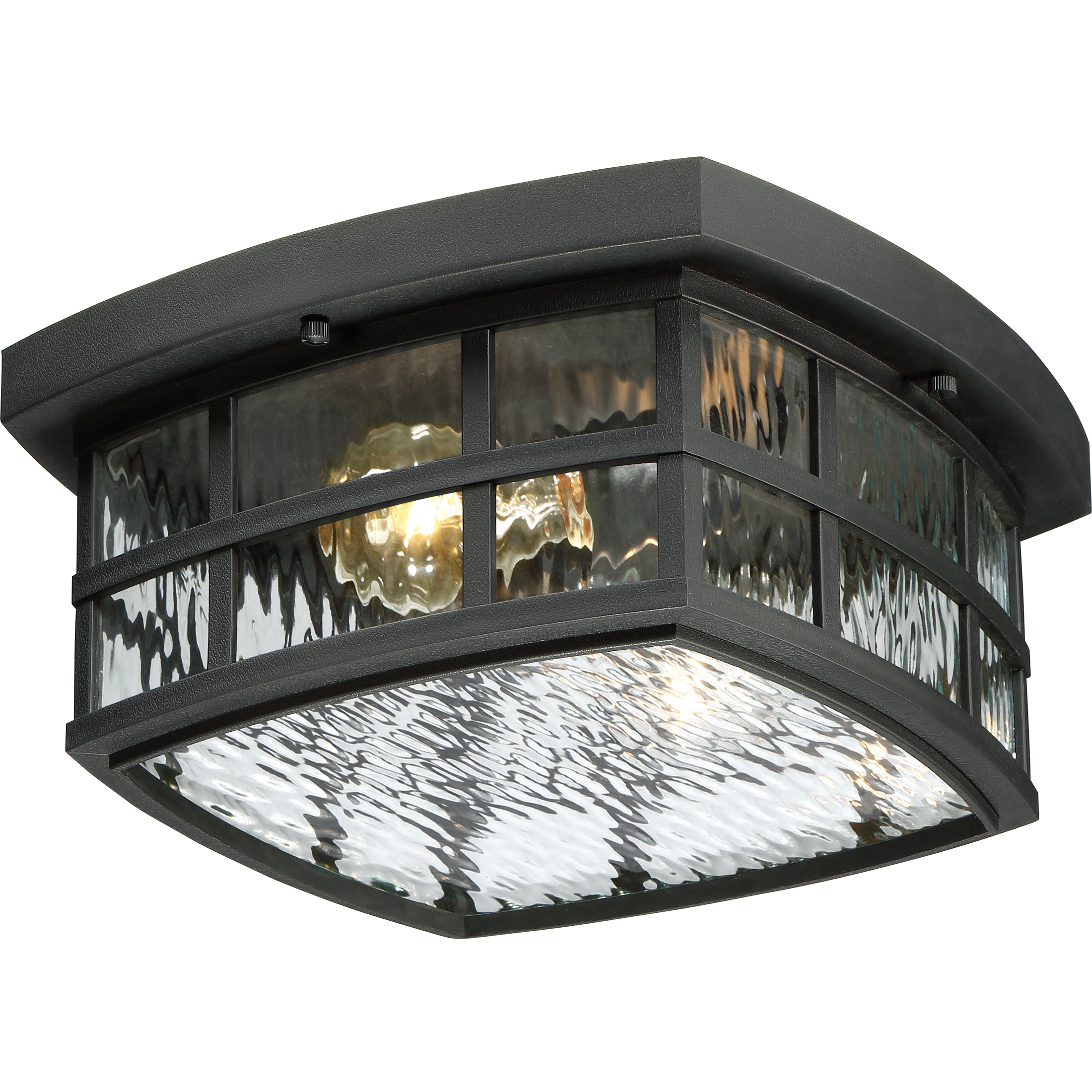 Stonington 2 Light 12 inch Mystic Black Outdoor Flush Mount