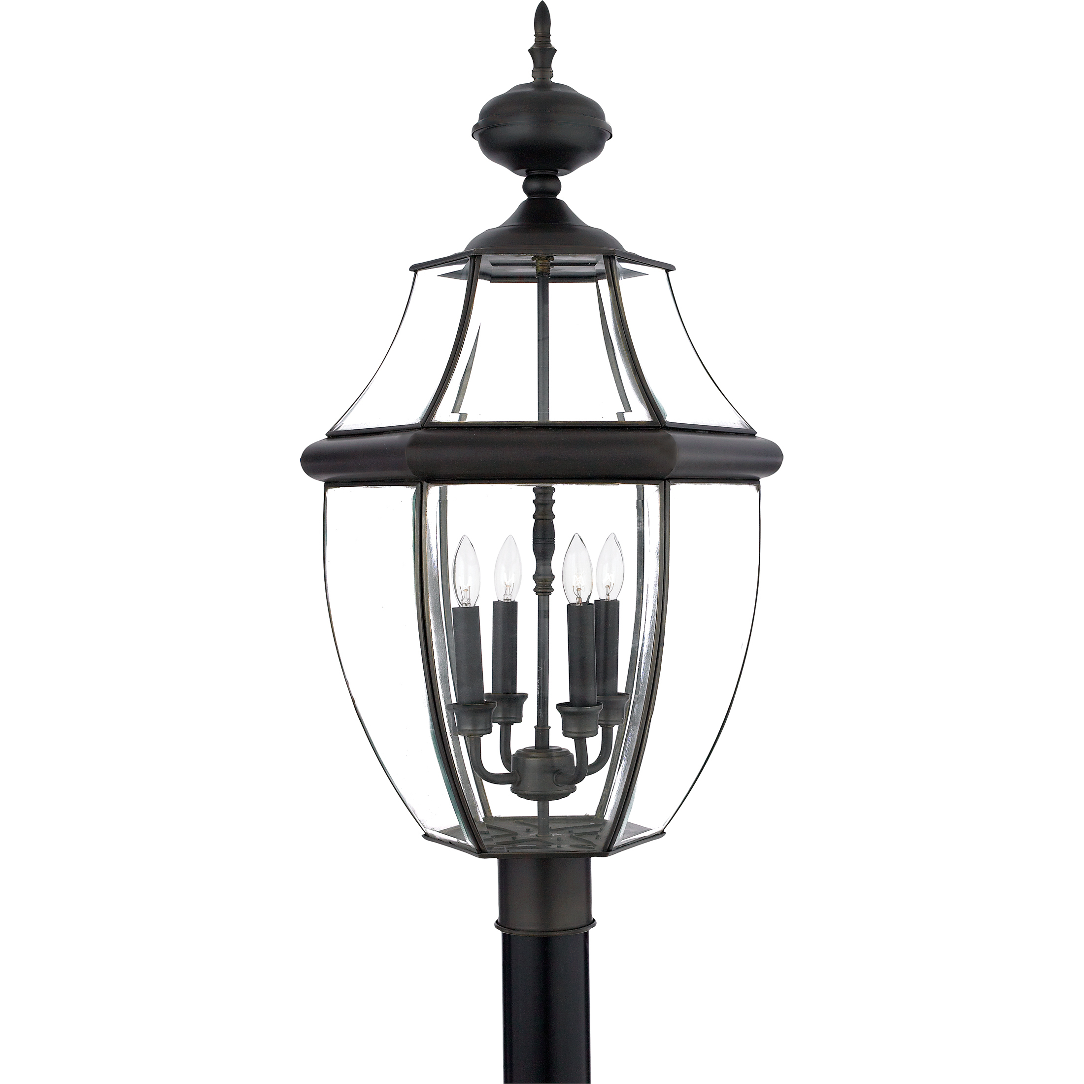 Quoizel Lighting Newbury 4 Light Outdoor Post Lantern in Medici Bronze NY9045Z