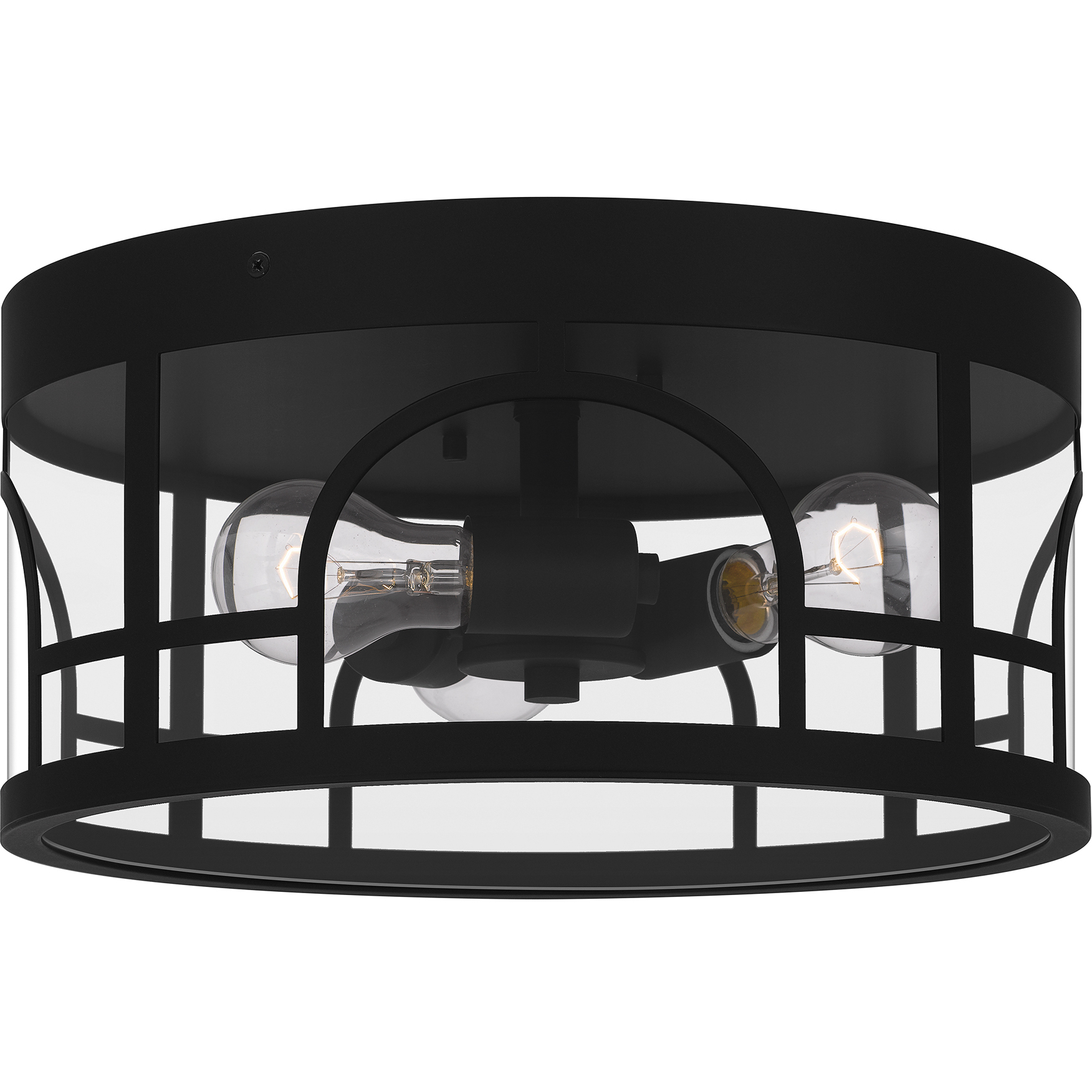 Quoizel BRM1314MBK Brampton 3 Light 14 inch Matte Black Flush Mount