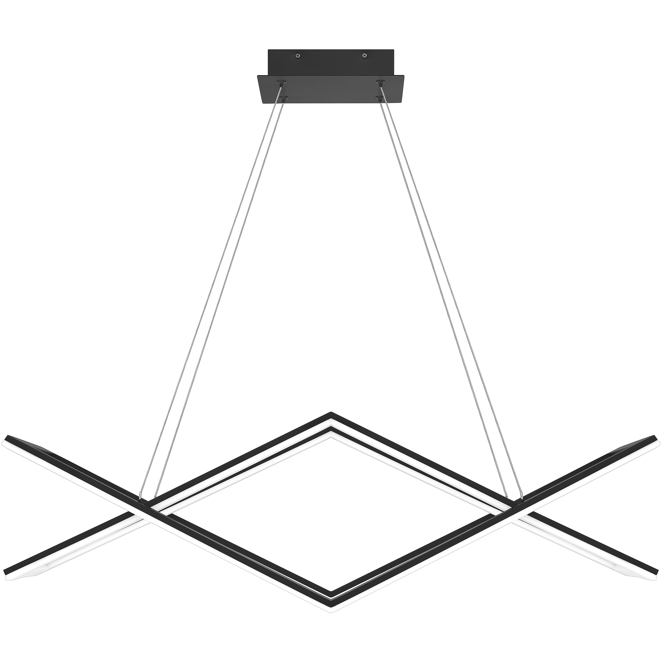 Newman LED 36 inch Matte Black Linear Chandelier Ceiling Light