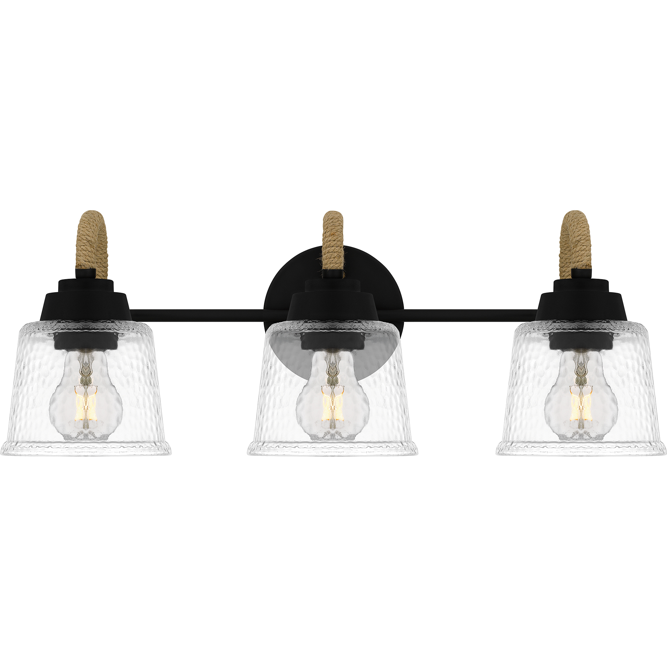 Seabreeze 3 Light 22.5 inch Matte Black Bath Light Wall Light, Large
