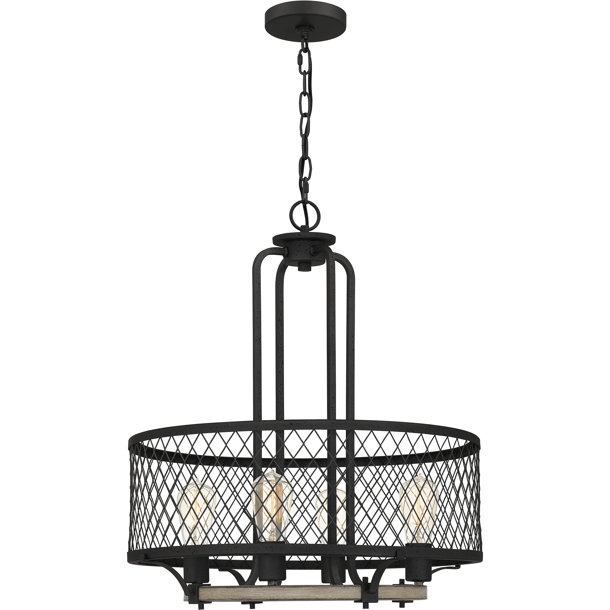 Benton 4 Light 20.75 inch Distressed Iron Pendant Ceiling Light