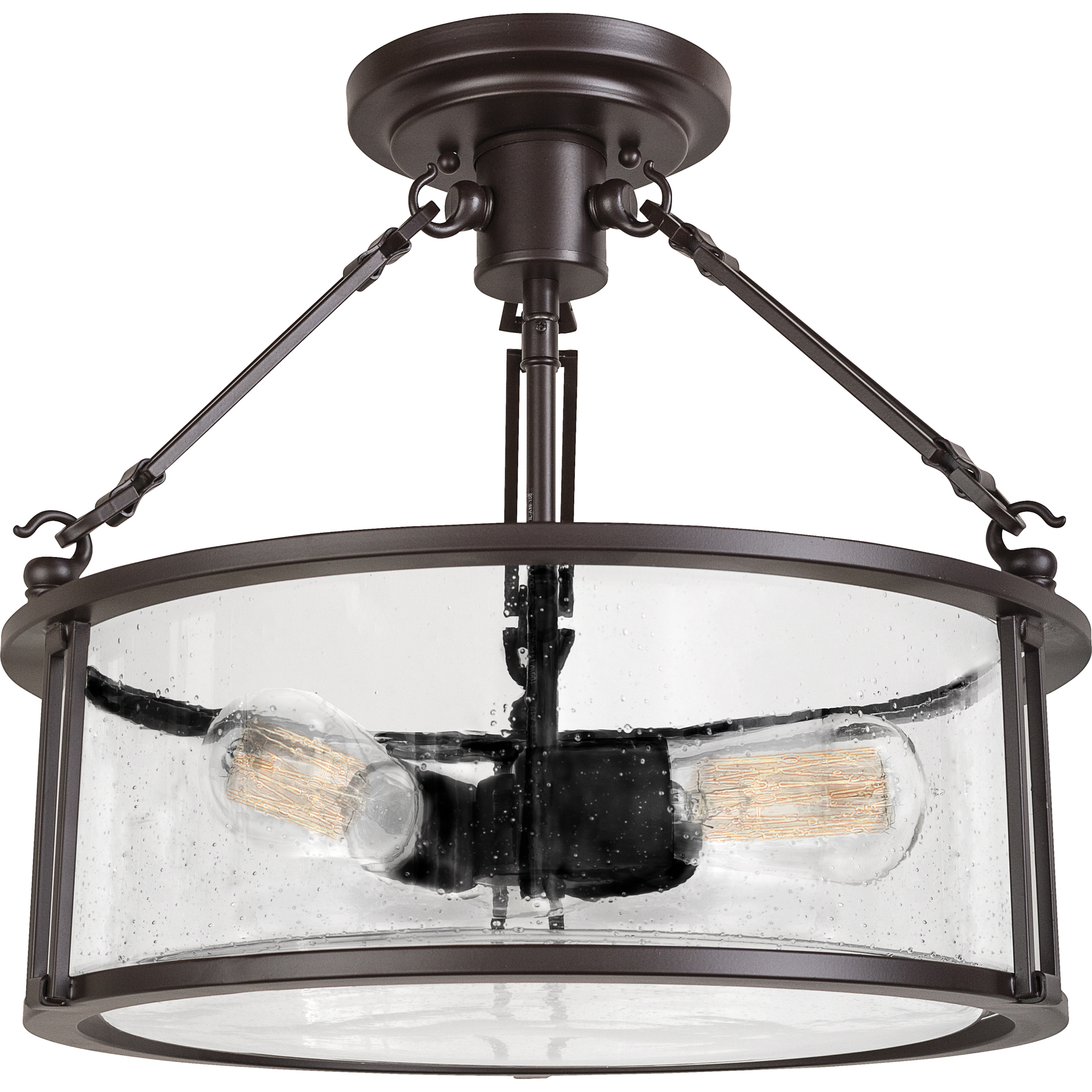Buchanan 3 Light 16 inch Western Bronze Semi-Flush Mount Ceiling Light