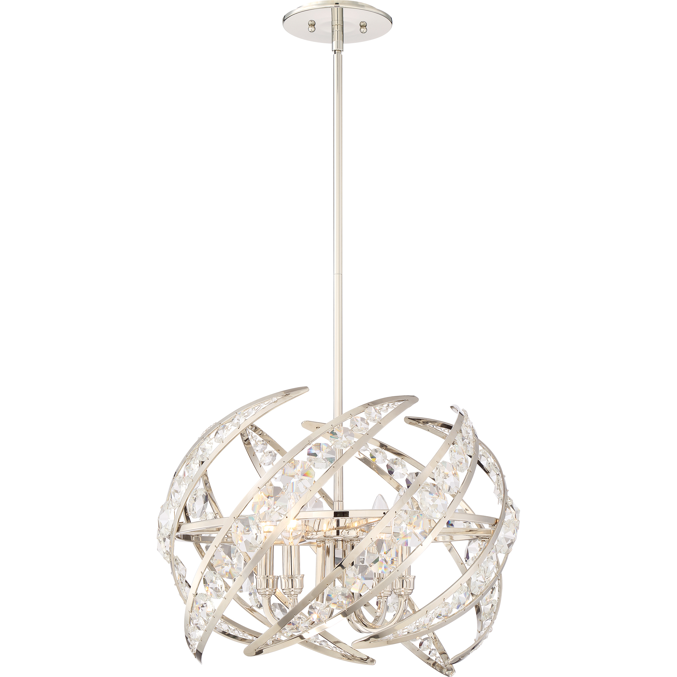 Crescent 4 Light 18 inch Polished Nickel Pendant Ceiling Light