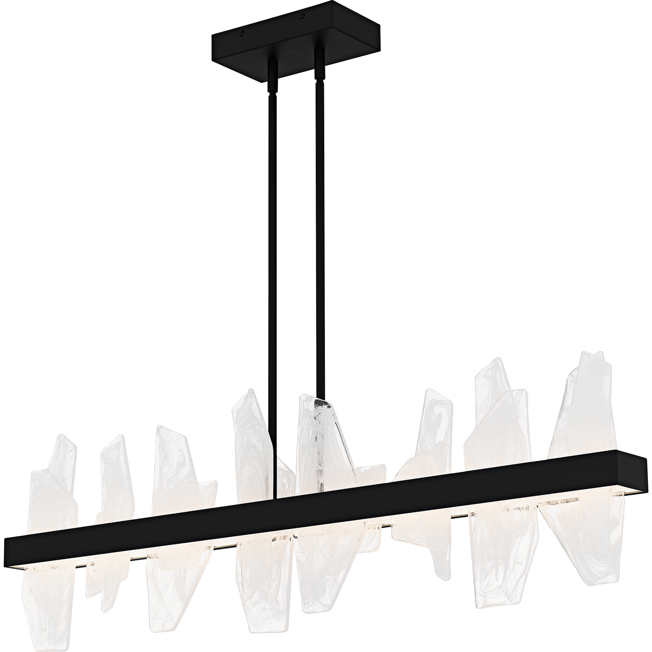 Aurelia LED 42 inch Matte Black Linear Chandelier Ceiling Light, Medium