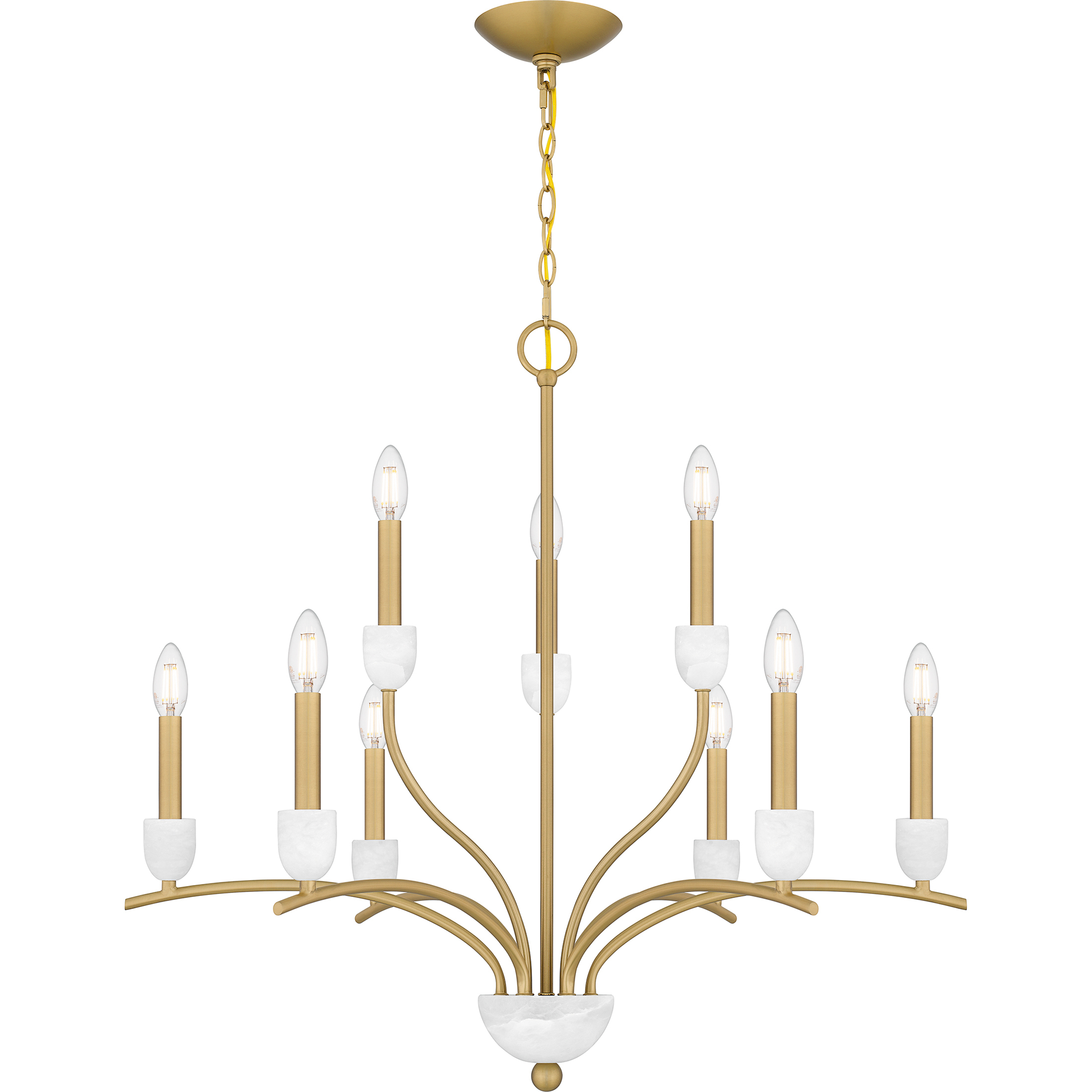 Frida 9 Light 32 inch Aged Brass Chandelier Ceiling Light