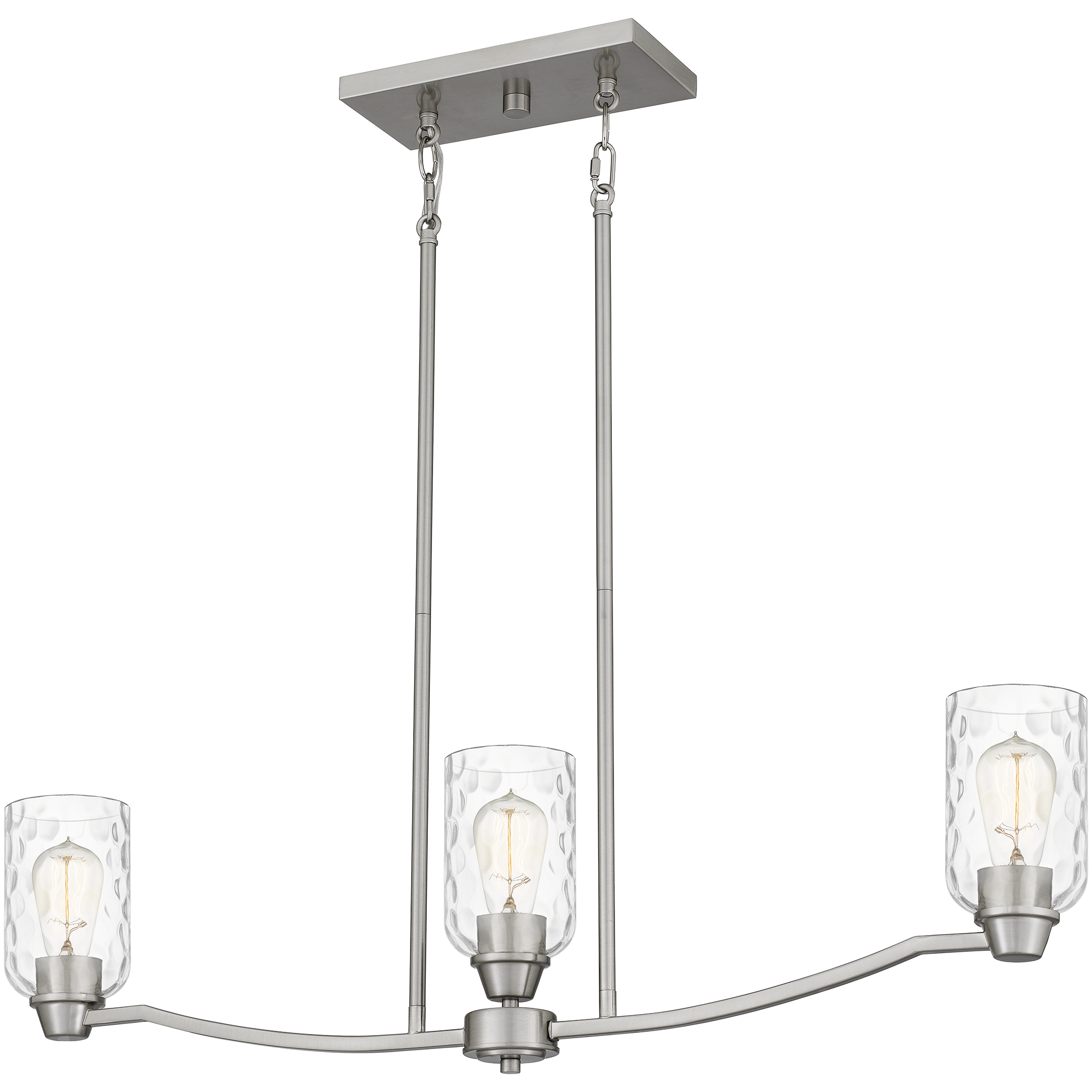 Acacia 3 Light 35 inch Brushed Nickel Island Light Ceiling Light