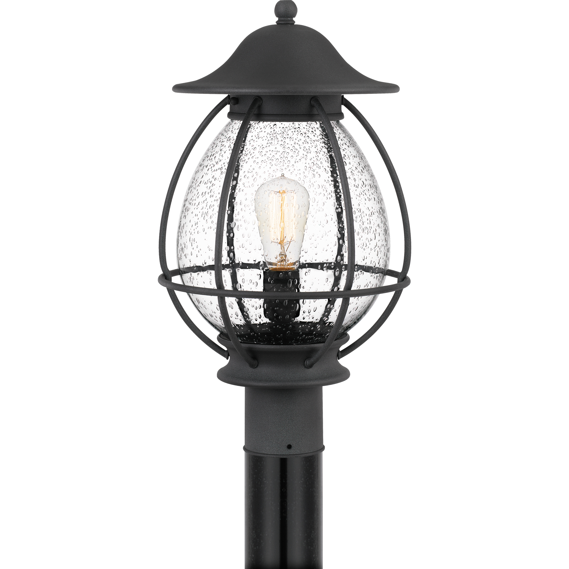 Boston 1 Light 18.75 inch Mottled Black Outdoor Post Lantern
