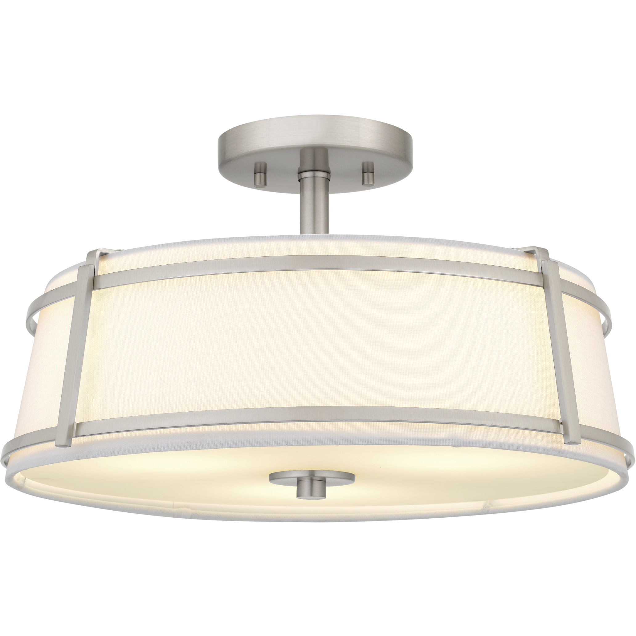 Sloane 3 Light 16 inch Brushed Nickel Semi-Flush Mount Ceiling Light