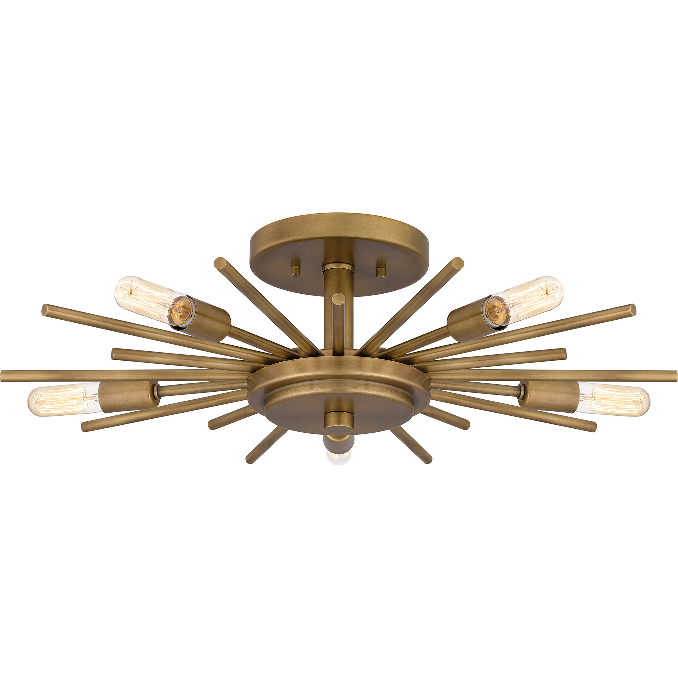 Mesquite 5 Light 22 inch Weathered Brass Semi-Flush Mount Ceiling Light