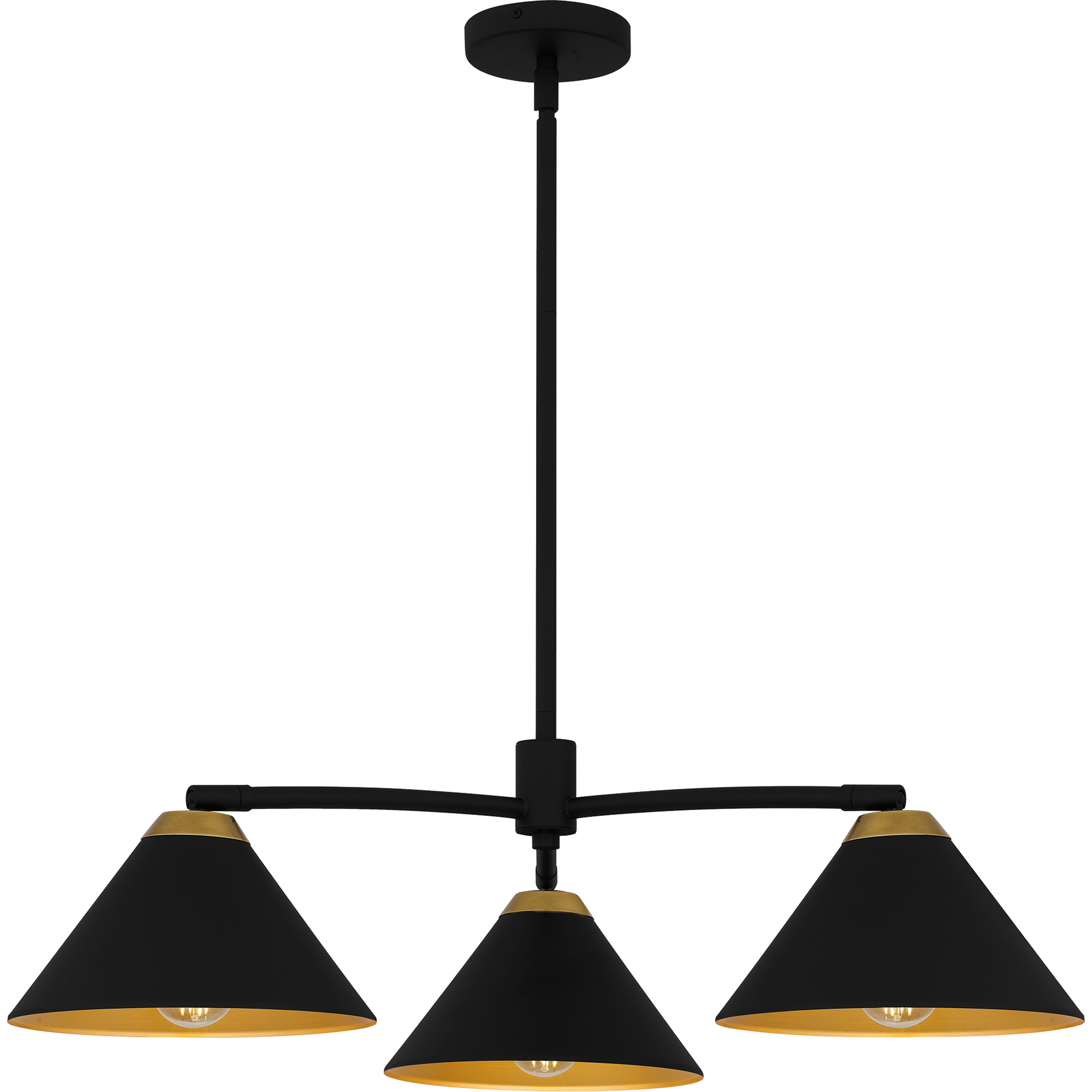 Alscott 3 Light 32 inch Matte Black Chandelier Ceiling Light