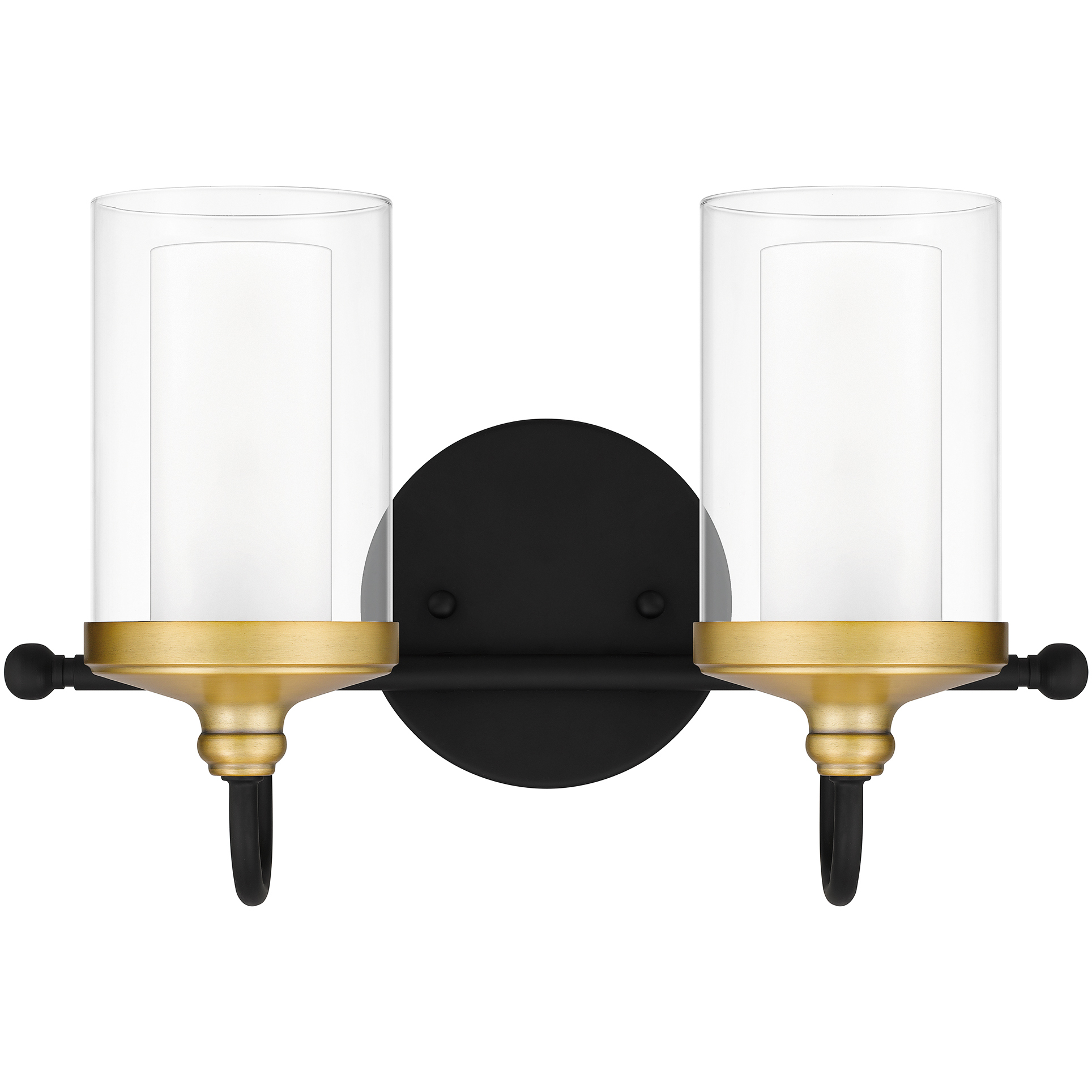 Rowland 2 Light 15 inch Matte Black Bath Light Wall Light