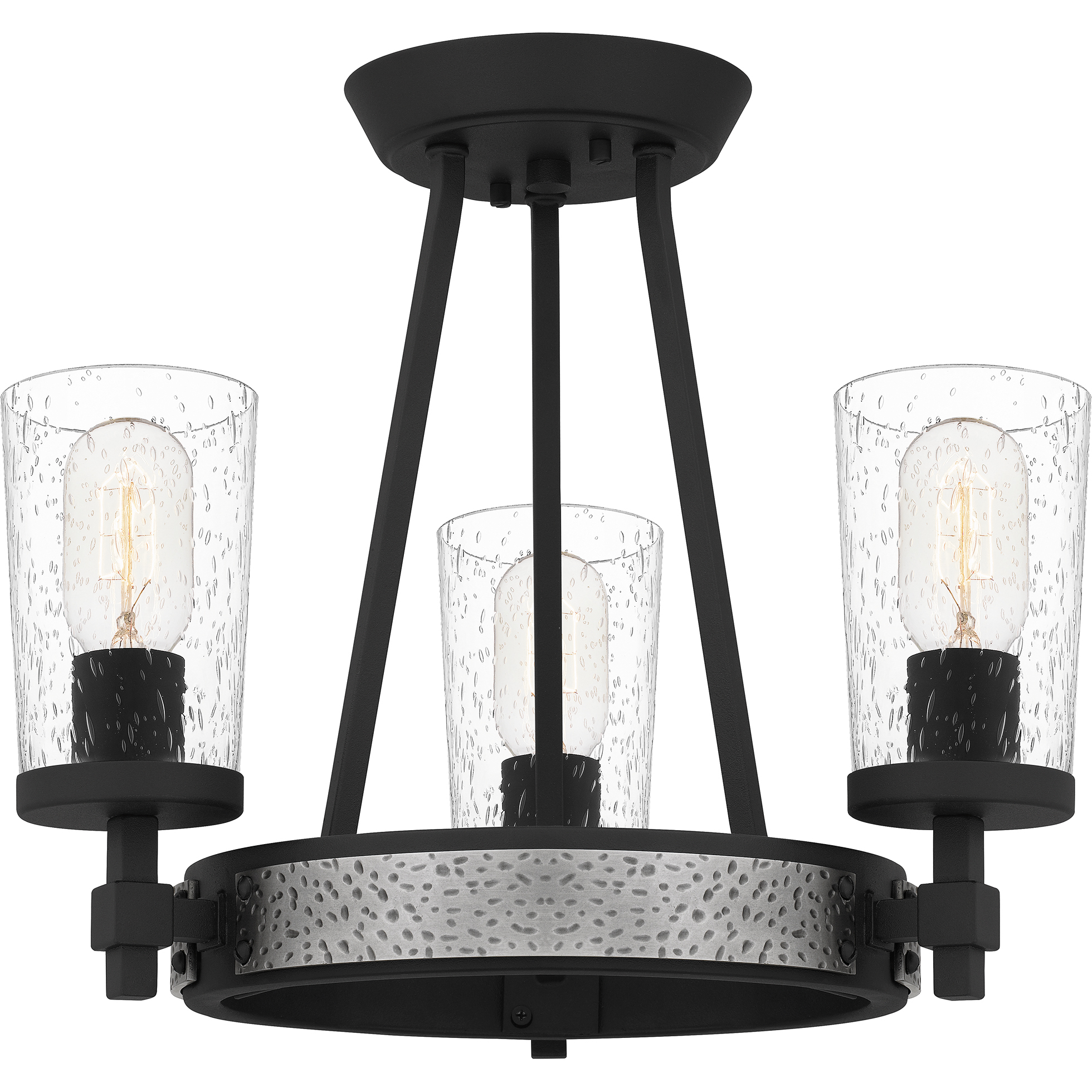 Alpine 3 Light 16 inch Earth Black Semi-Flush Mount Ceiling Light