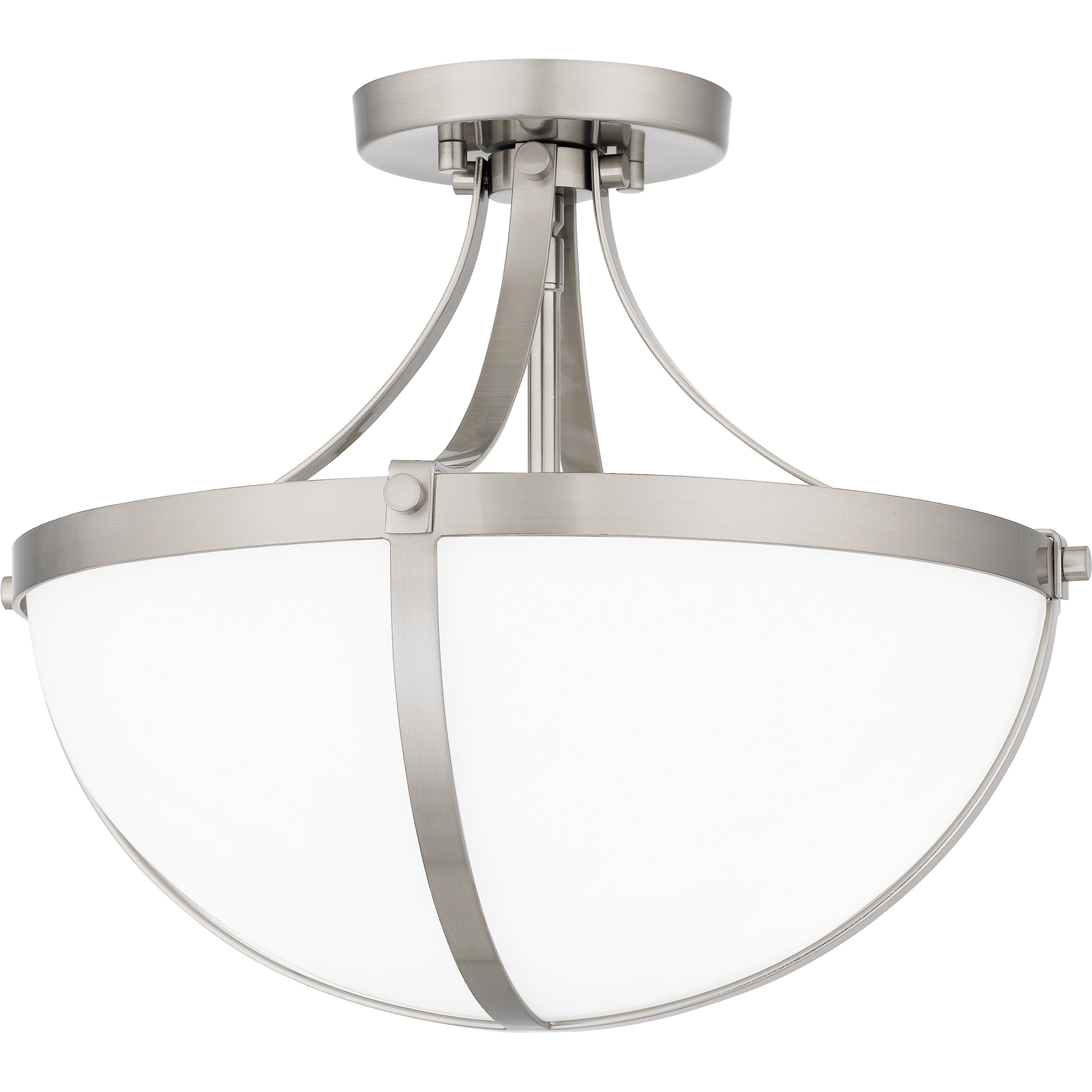 Antebellum 2 Light 14.75 inch Brushed Nickel Semi-Flush Mount Ceiling Light