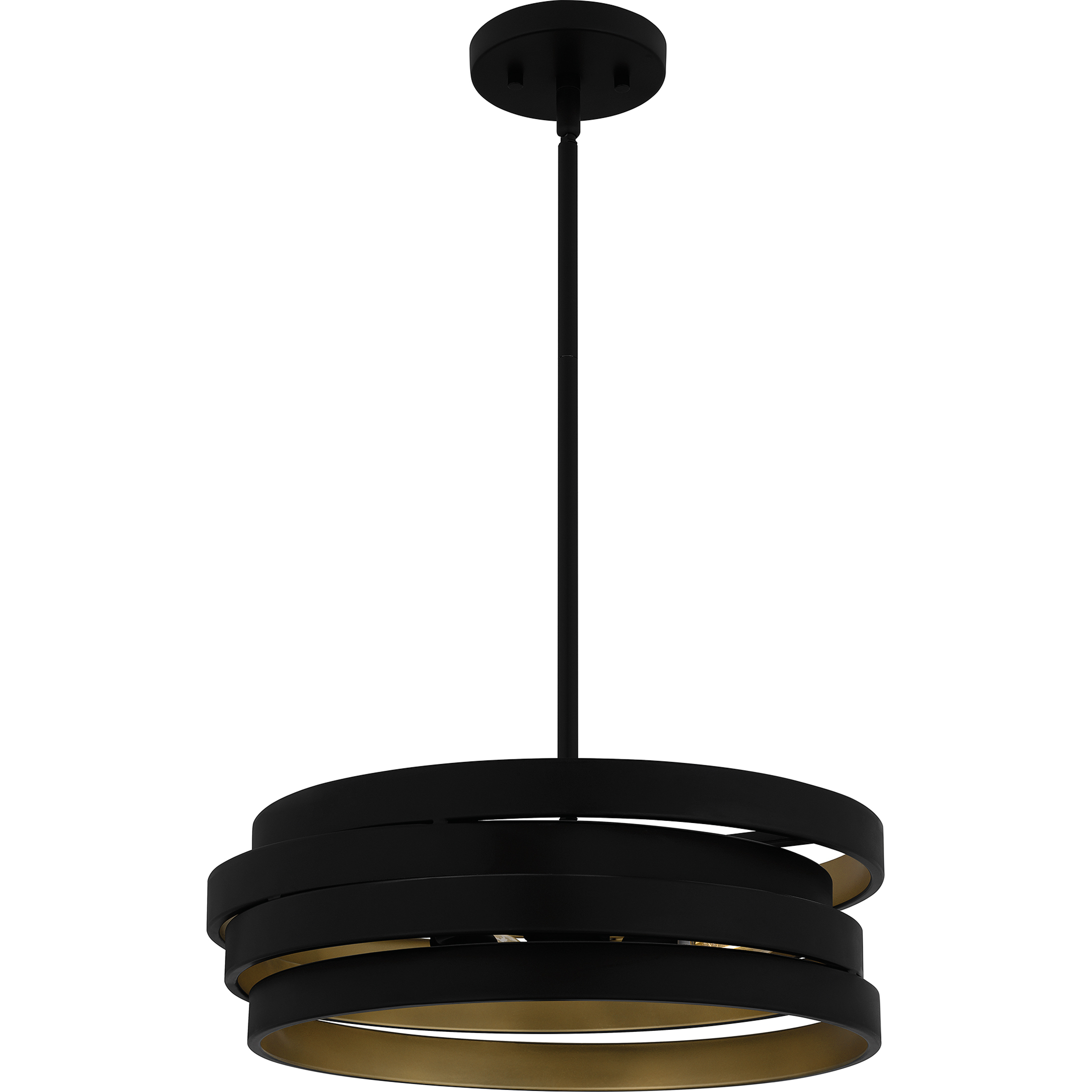 Quoizel QP6223MBK Berner 3 Light 16 inch Matte Black Pendant