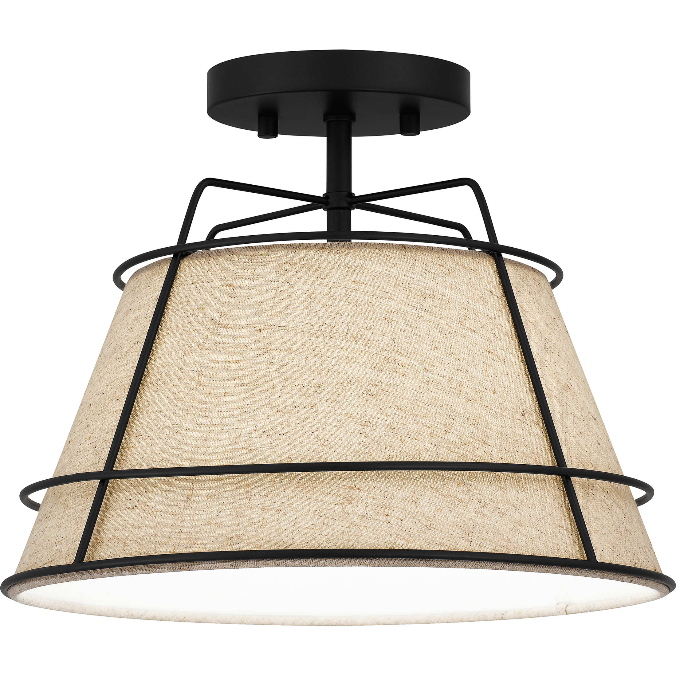 Burbidge 1 Light 13 inch Matte Black Semi-Flush Mount Ceiling Light
