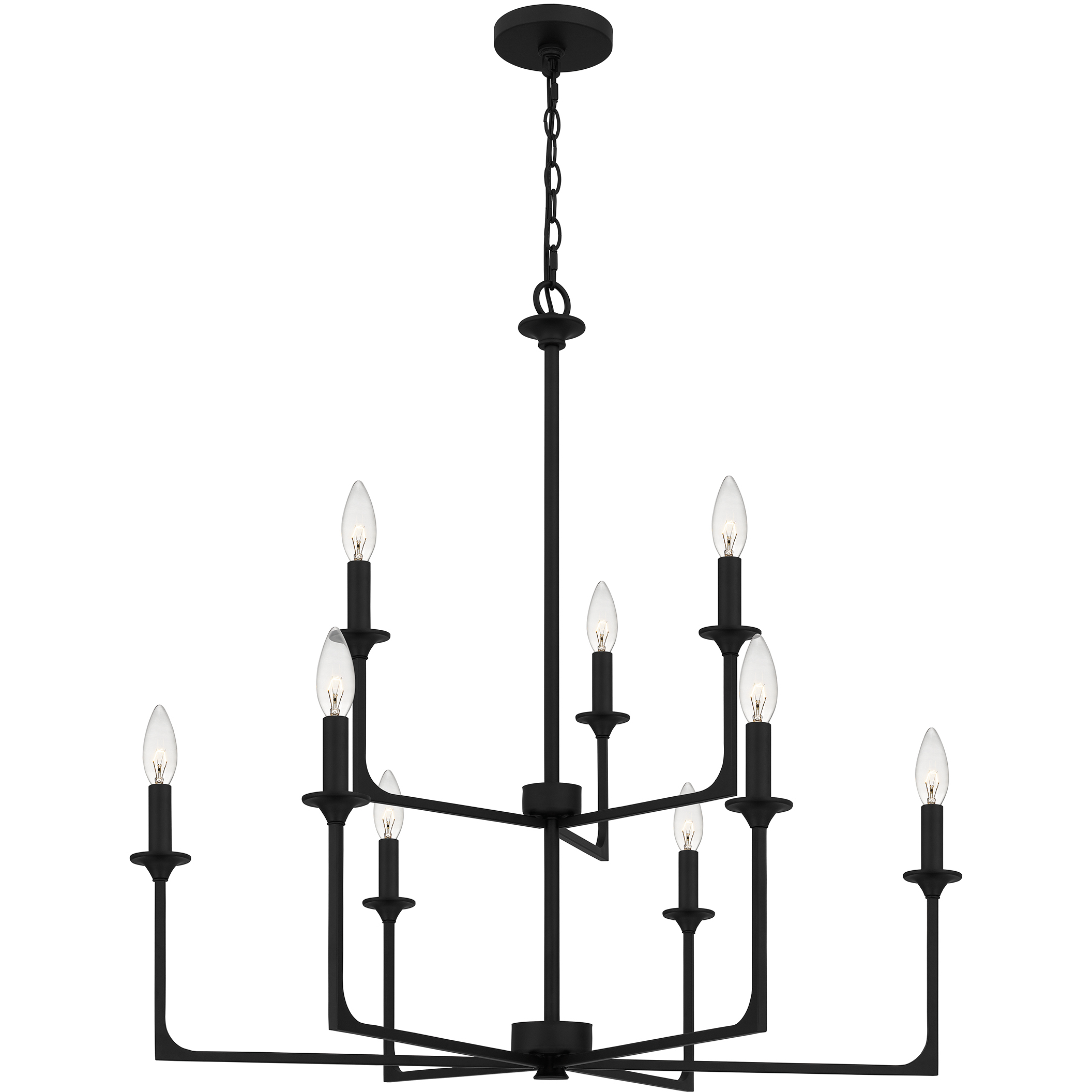 Prescott 9 Light 32 inch Matte Black Chandelier Ceiling Light