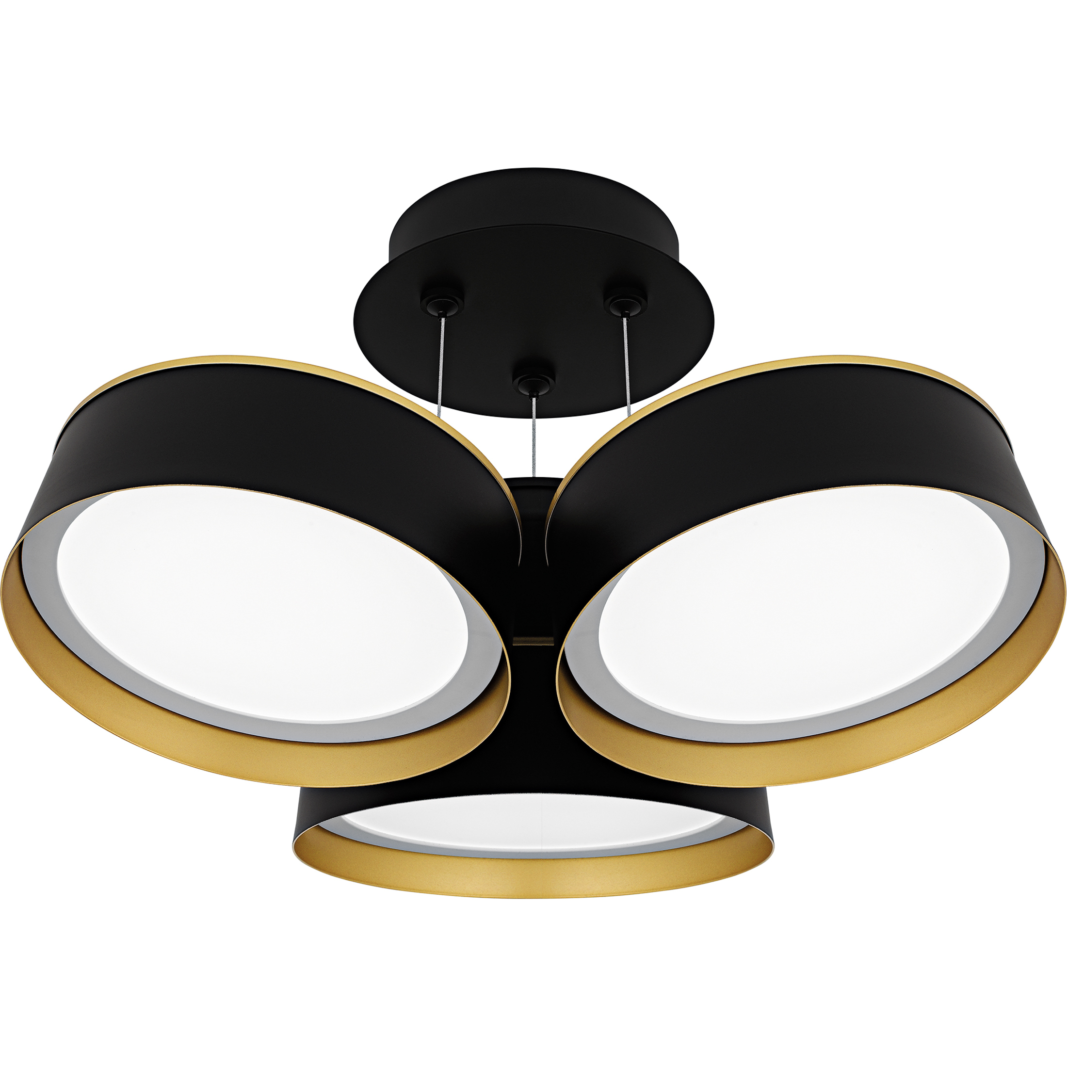 Byrnes LED 19 inch Matte Black Semi-Flush Mount Ceiling Light, Large