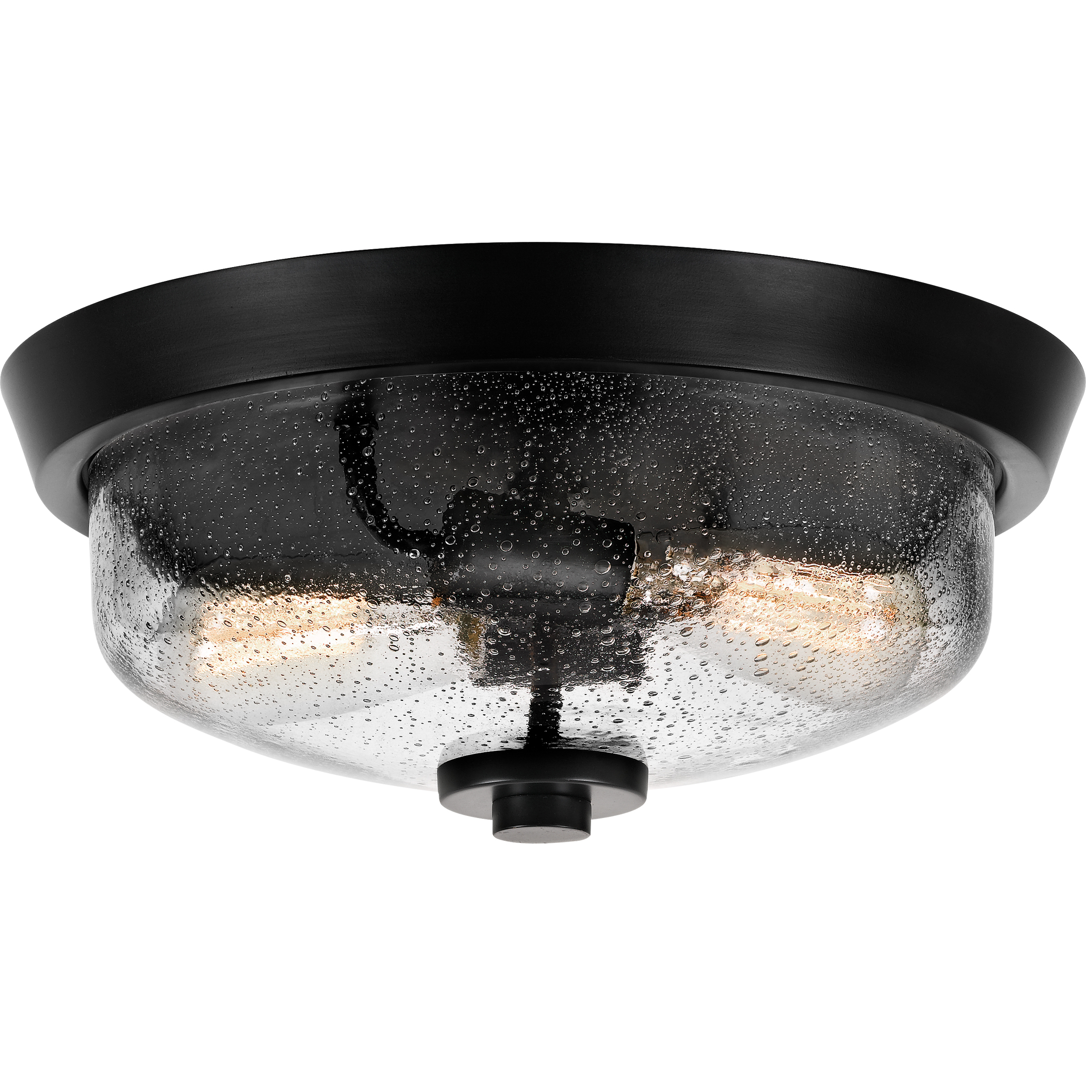 Radius 2 Light 13 inch Earth Black Flush Mount Ceiling Light