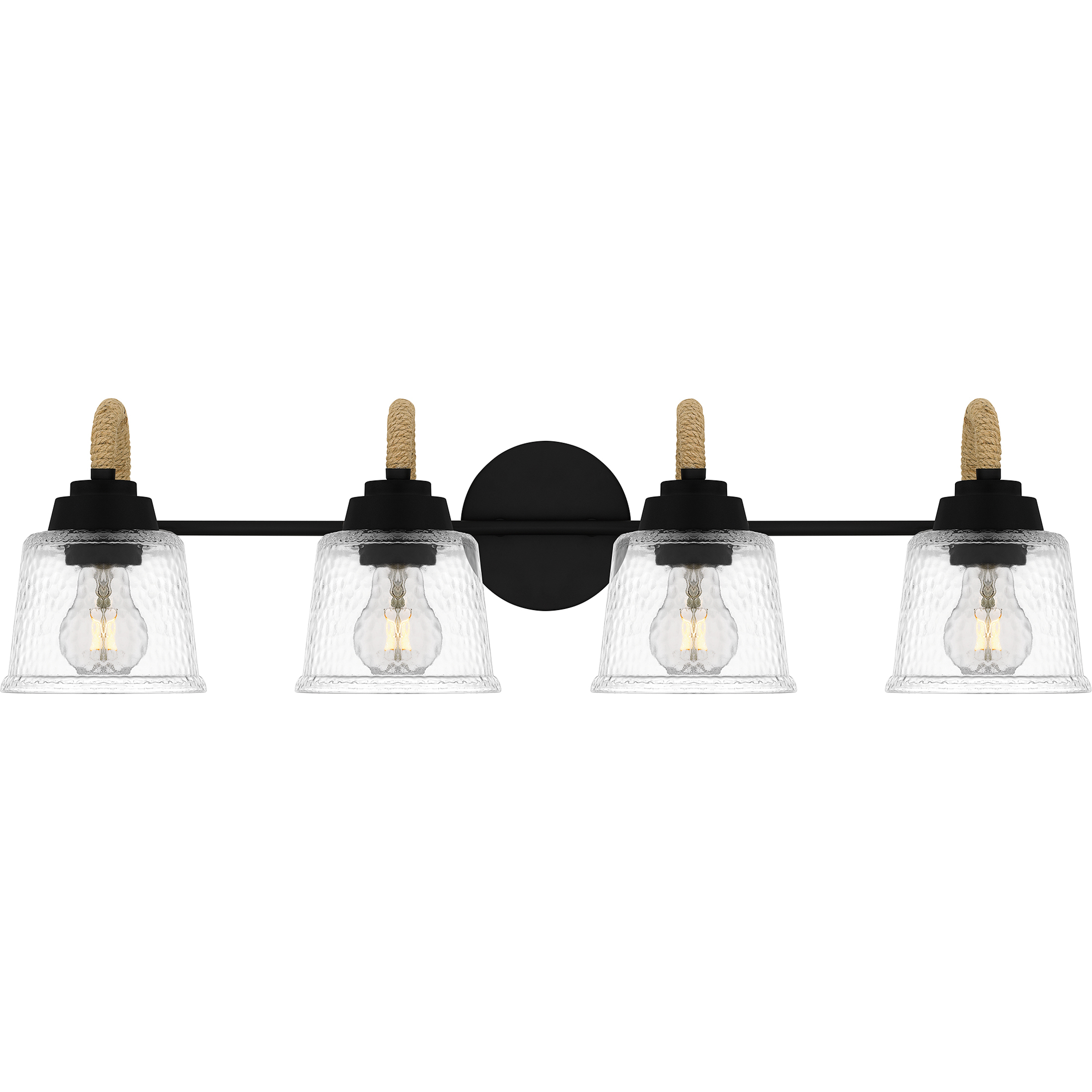 Seabreeze 4 Light 31 inch Matte Black Bath Light Wall Light, Extra Large