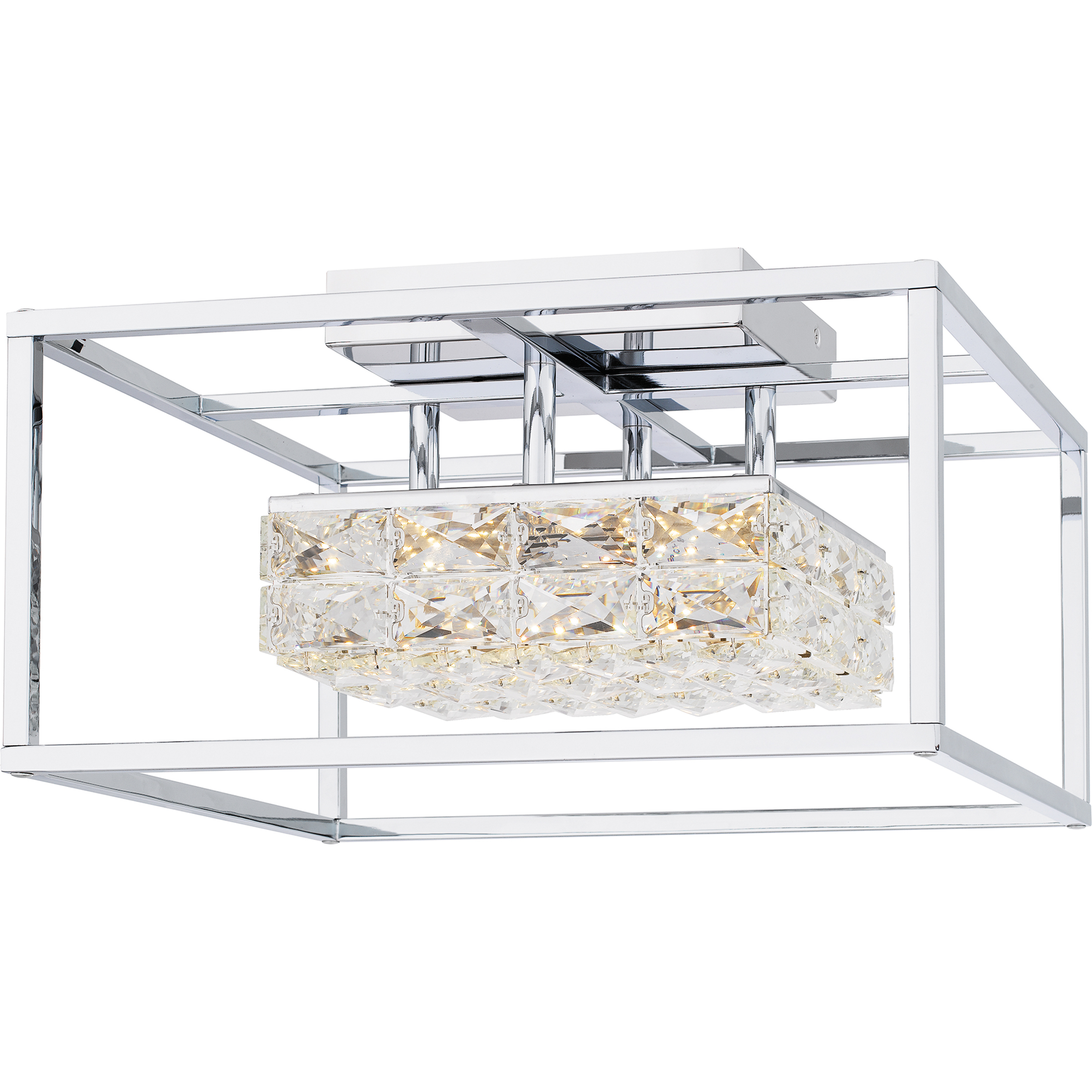 Dazzle LED 15.75 inch Polished Chrome Semi-Flush Mount Ceiling Light, Medium